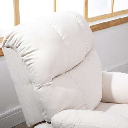 HOMCOM Sessel mit Aufstehhilfe, Massagesessel, Relaxsessel mit USB-Anschluss, Fernsehsessel mit Fernbedienung, Seitentasche, Neigebarer TV-Sessel mit Samtoptik, Beige