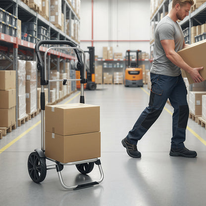 HOMCOM 3-in-1 Einkaufstrolley klappbar mit 40L Kapazität belastbar Trolley bis 25kg mit Kühlfach Schwarz