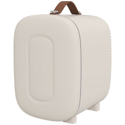 HOMCOM Mini Kühlschrank Kühlschrank Beauty Fridge, 4 L Fassungsvermögen, 20,3 x 26,3 x 28 cm, Cremeweiß