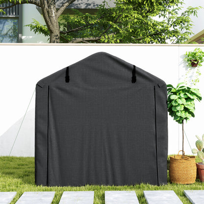 Outsunny Garagenzelt, wasserdicht Zeltgarage mit Tür, UV-beständig 220 x 157 x 165 cm Schwarz