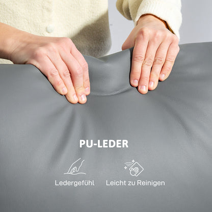 HOMCOM 3-Sitzer-Sofa, linker und rechter Sitz zurücklehnbar, anpassbare Fußstütze, Kunstlederbezug, für Wohnzimmer, Dunkelgrau