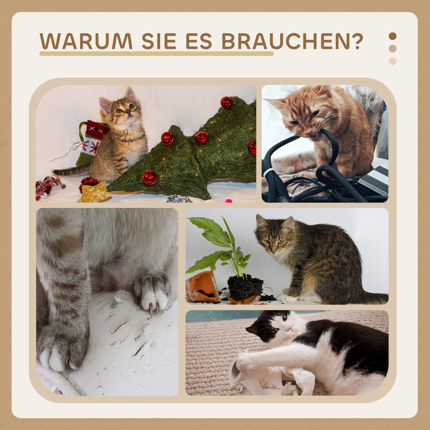 PawHut Kratzbaum im Zebra-Design, 1 Katzentunnel, 3 Kratzstämme 48,5 cm x 35 cm x 93 cm, Schwarz + Weiß