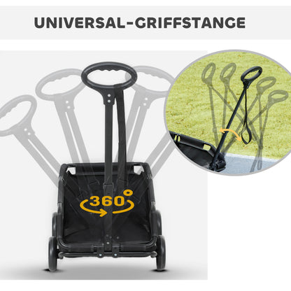 PawHut Hundewagen، مضرب كلاب Hundebuggy لـ Zwergenhunde مضاعف حتى 4 كجم، zusammenklappbarer Katzenbuggy mit Griffstange، Washbarem Kissen، Sicherheitsleinen، Aufbewahrungstasche، 4 Räder، Schwarz