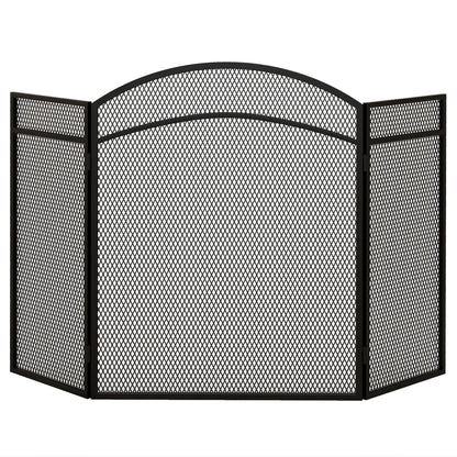 HOMCOM Funkenschutz für Kamine, eleganter Funkenfänger, faltbar, beschichtet, Schwarz, 96 x 60 cm