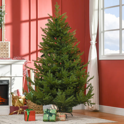 HOMCOM Weihnachtsbaum, Kunsttanne, realistisches Aussehen, schneller Aufbau, Kunststoff, Grün, 136 x 136 x 180cm