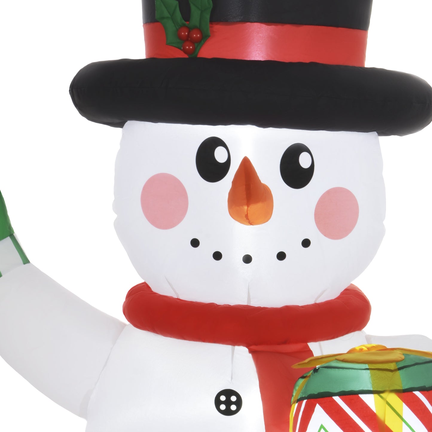 Outsunny 1,80 m Schneemann mit Zuckerstange &amp; Geschenk، selbstaufblasbar، LEDs، wetterfest