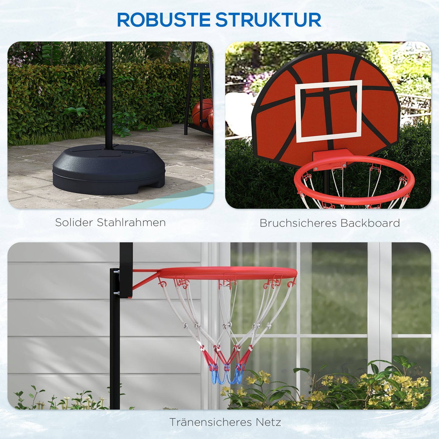 SPORTNOW Basketballständer, höhenverstellbar, Magnet-Dartscheibe, 98-148cm, Schwarz