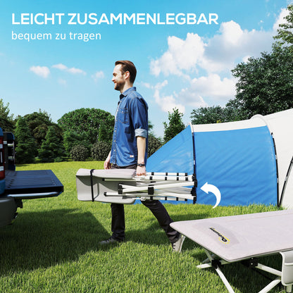 Outsunny Feldbett, Campingbett, klappbar, weich, bis 200 kg, rostfreies Metallgestell, 200x65x42cm, Grau