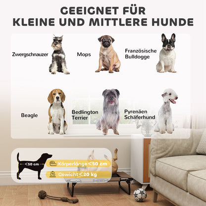 PawHut Erhöhtes Hundebett klappbar Haustierbett, Outdoor Hundeliege mit Netzdesign Kaffee Oxford 75 x 51 x 18 cm