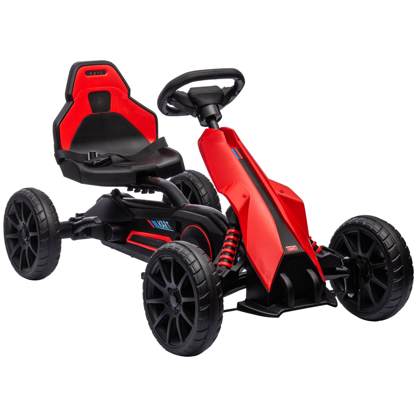 HOMCOM Go Kart Pedal Go Kart Rückwärts-uns Vorwärtsgang, für Kinder von 3 bis 8 Jahren, Rot