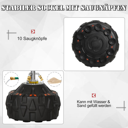 HOMCOM Standboxsack Erwachsene Freistehender Boxtrainingsgerät Boxpartner Boxassistent Training mit Saugfuß Schwarz+Rot 60x60x180 cm