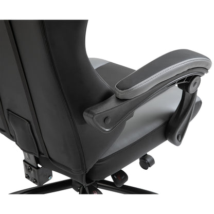 Vinsetto Ergonomischer Gaming Stuhl Bürostuhl Schreibtischstuhl, Drehstuhl Höhenverstellbar, Verstellbares Lendenkissen mit Fußstützen Schwarz 62x52x128 cm