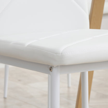 HOMCOM 4er-Set Stühle, Esszimmerstühle, Küchenstühle, 41 cm x 50 cm x 97 cm, Weiß
