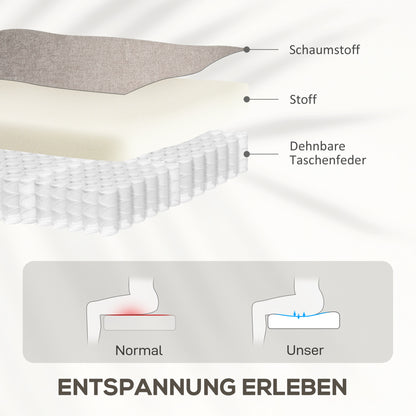 HOMCOM Massagesessel mit Aufstehfunktion, 8 Vibrationsmassagepunkte, Elektrischer Polstersessel mit 2 Fernbedienungen Hellbraun