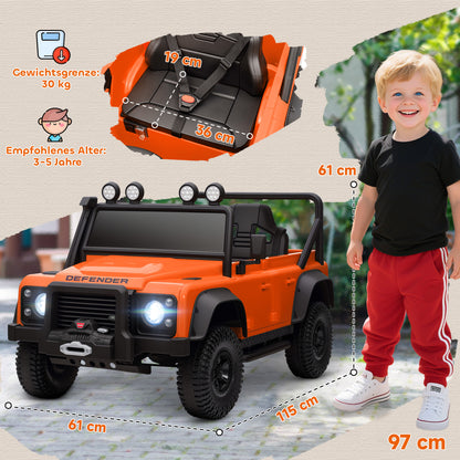 AIYAPLAY Kinder-Elektroauto, 12V Batterie-Betrieb, Fernbedienung, Musik-Funktion, Hupe, LED-Lichter, Orange