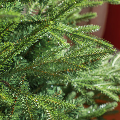 HOMCOM Weihnachtsbaum 150 cm, realistisches Aussehen, Schnellaufbau, inkl. Ständer, feuersicherer Kunststoff