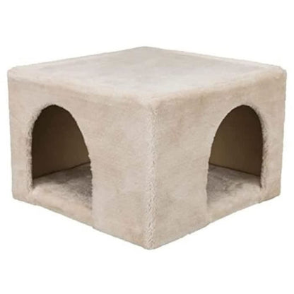 Cozy plush shelter - 36 × 25 × 36 cm - Beige - For rabbits and small rodents
