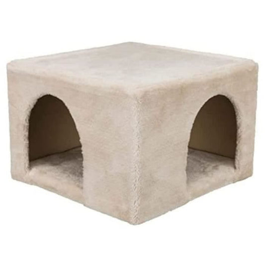 Cozy plush shelter - 36 × 25 × 36 cm - Beige - For rabbits and small rodents