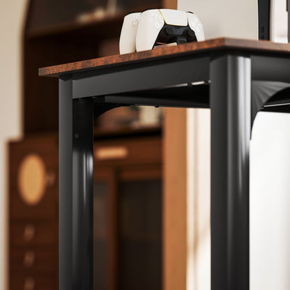 HOMCOM Schreibtisch, Computertisch, rustikales Design, viel Platz, Spanplatte, Braun