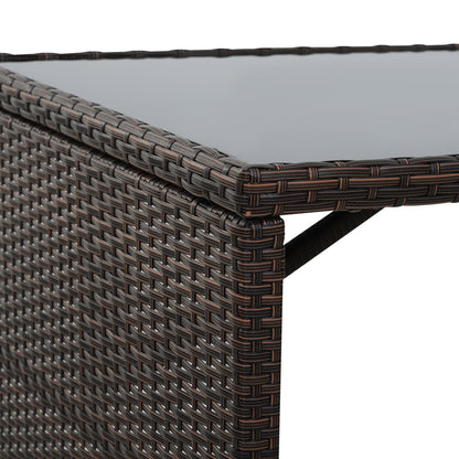 Outsunny 5-teiliges Polyrattan Gartenmöbel-Set, wetterfest Balkonmöbel für 4 Personen Terrassenmöbel mit Tisch 4 Stühle Kissen, Lounge-Set Essgruppe Sitzgruppe für Balkon, Garten, Braun+Khaki