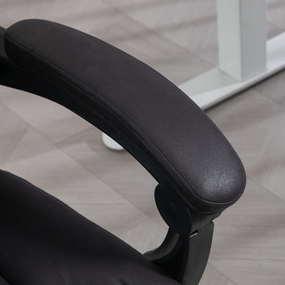 HOMCOM Bürostuhl Schreibtischstuhl Chefsessel, mit Fußstütze, höhenverstellbar, 145° Neigungswinkel, 66 x 70 x 119 cm, Schwarz