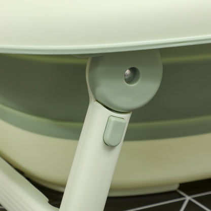 AIYAPLAY Babybadewanne, faltbar, rutschfester Boden, Elefanten-Badekissen, 86 x 53 x 25,5 cm, Grün
