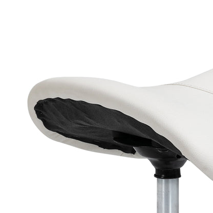 HOMCOM Rollhocker höhenverstellbar Drehhocker 49-61 cm Arbeitshocker drehbar Sattelhocker für Büro Salon Massage Spa Weiß