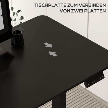 Vinsetto Stehpult höhenverstellbarer Computertisch Schreibtisch, 140 cm x 70 cm x 116 cm, Schwarz