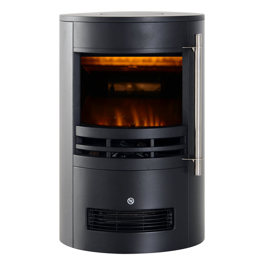HOMCOM Elektrokamin mit Heizung, elektrischer Kamin mit LED Flammeneffekt, 900/2000W Dekokamin, elektrisch Kaminfeuer Kaminofen, Schwarz