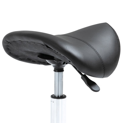 HOMCOM Rollhocker höhenverstellbar Drehhocker 49-61 cm Arbeitshocker drehbar Sattelhocker für Büro Salon Massage Spa Schwarz