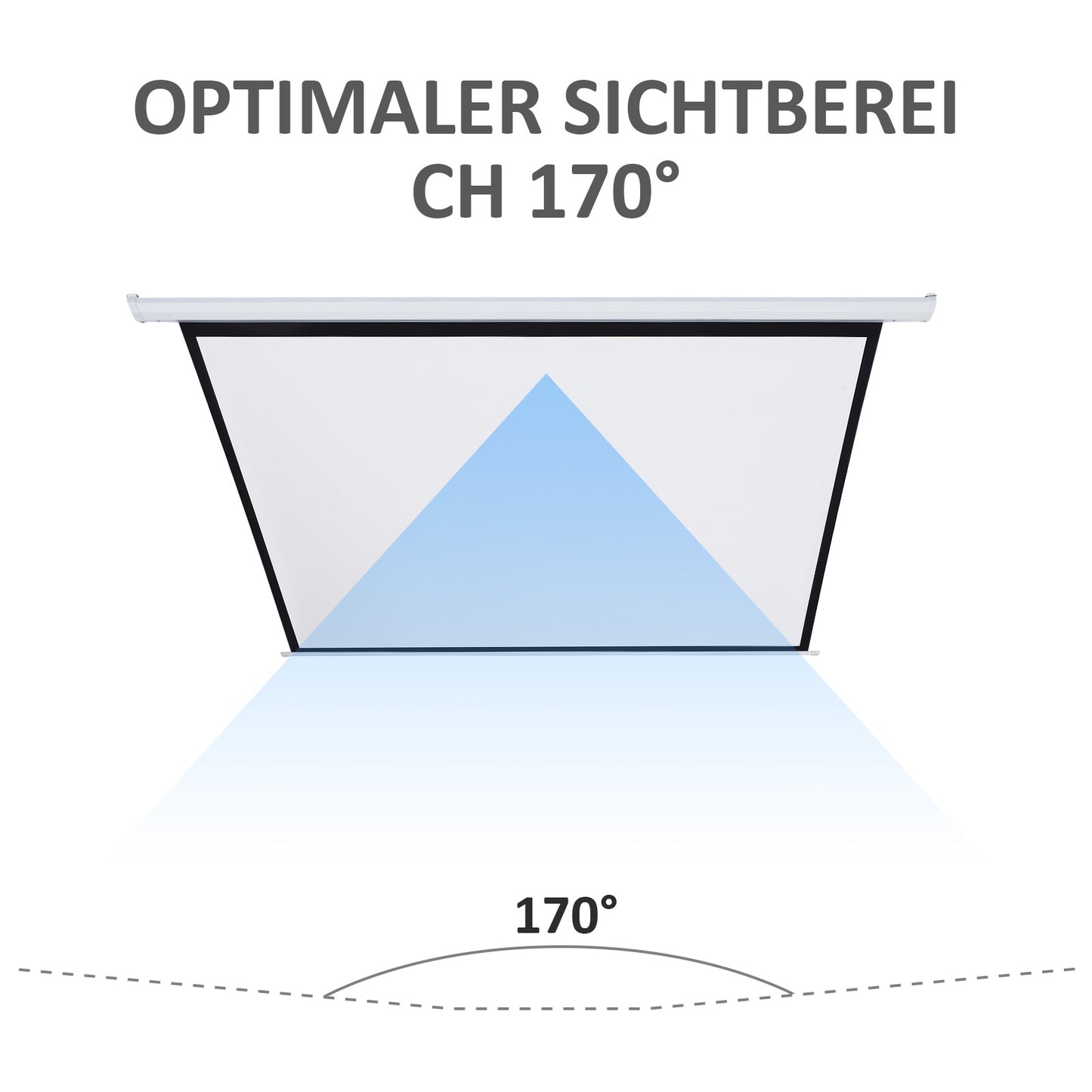 HOMCOM Beamer-Leinwand, Projektionsleinwand, 100 Zoll, 4:3, 203x152 cm, Weiß