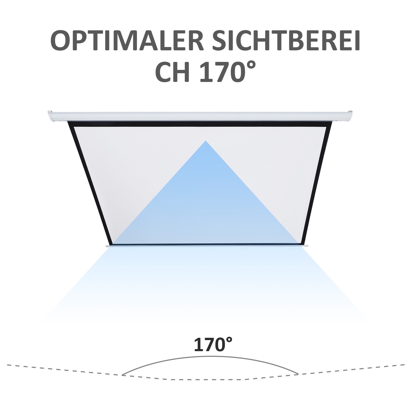 HOMCOM Beamer-Leinwand, Projektionsleinwand, 100 Zoll, 4:3, 203x152 cm, Weiß