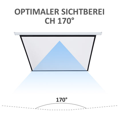 HOMCOM Beamer-Leinwand, Projektionsleinwand, 100 Zoll, 4:3, 203x152 cm, Weiß