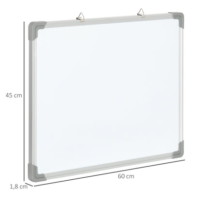 HOMCOM Whiteboard Magnettafel, leicht abwischbar, mit 4 Markern, 10 Magneten, 1 Radierer, 60 x 1,8 x 45cm