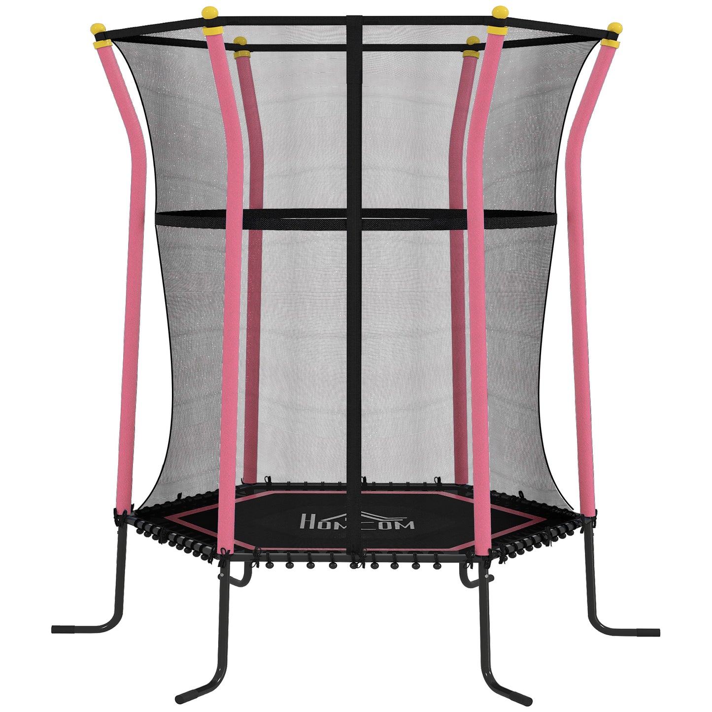 HOMCOM Trampolin für Kinder, Ø163,5 cm, mit Sicherheitsnetz, gepolstert, Stahl, belastbar bis 50 kg