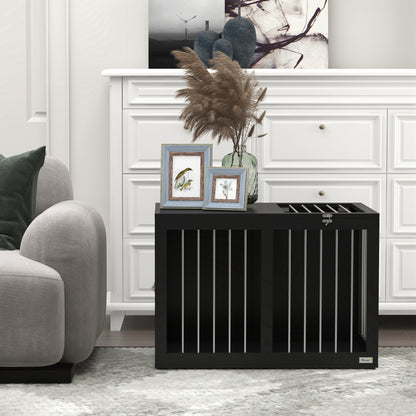 PawHut Hundekäfig Hundebox Hundetransportbox، 2 Türen، verriegelbar، Stahlgitter، 80 سم × 50 سم × 56,5 سم، أسود