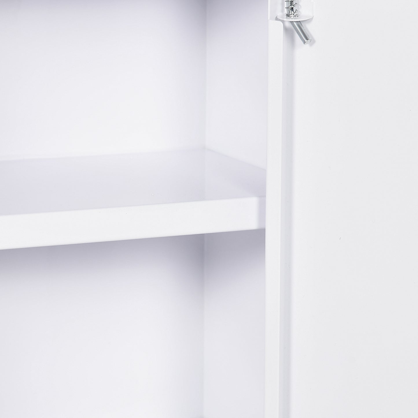 kleankin Medizinschrank, 3 Fächer, abschließbare Tür, stabiles Stahlgehäuse, weiß, 40 x 15 x 53,5 cm