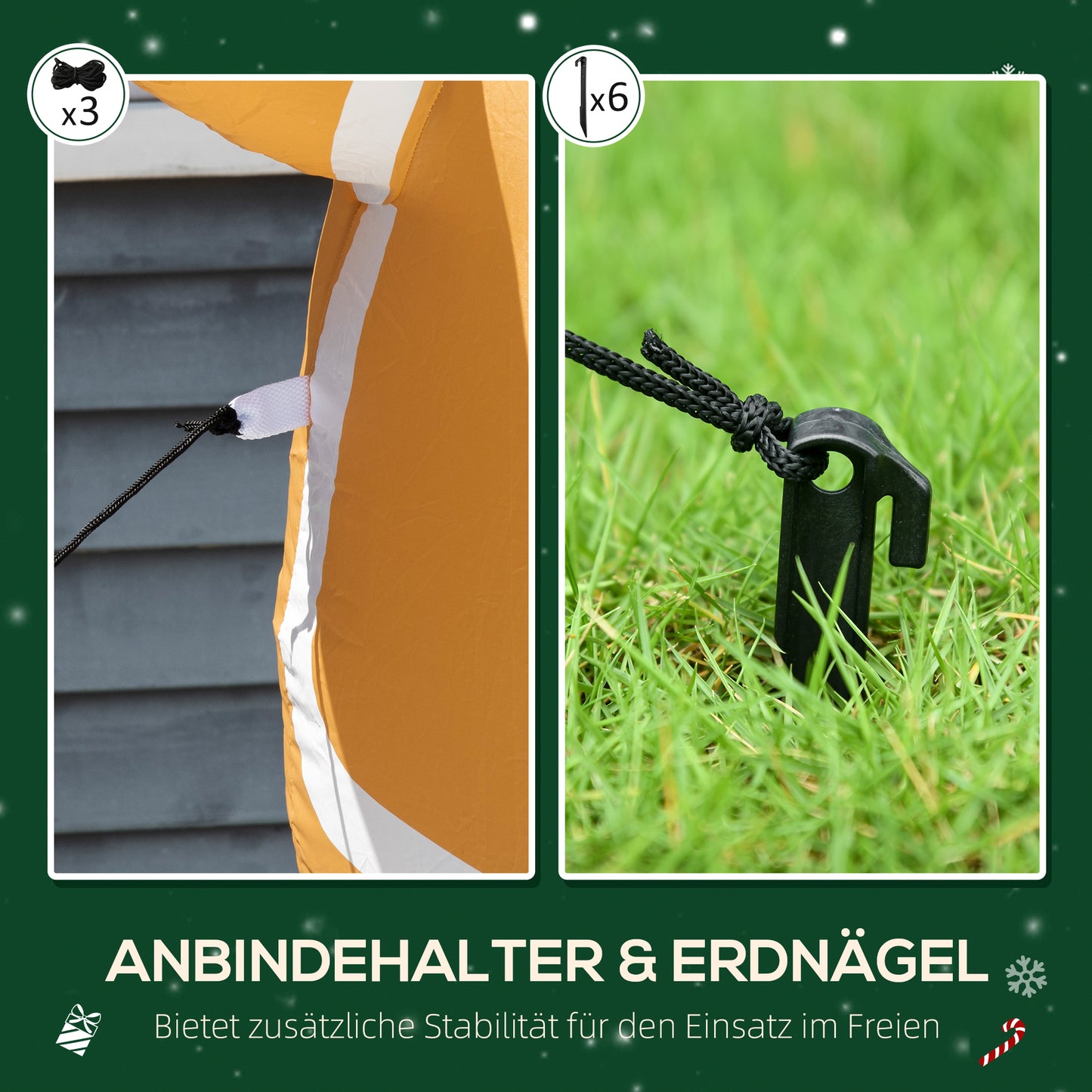 HOMCOM Aufblasbare Weihnachtsdeko 1,83 m Lebkuchenmann mit Schleife, 3 LEDs, internes Gebläse Gartendeko