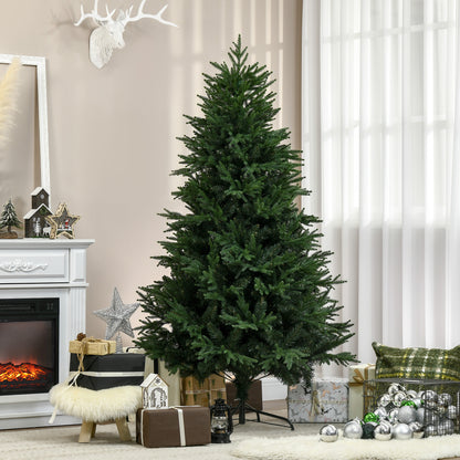 HOMCOM Weihnachtsbaum, Kunsttanne, realistisches Aussehen, schneller Aufbau, Kunststoff, Grün, 114 x 114 x 180cm