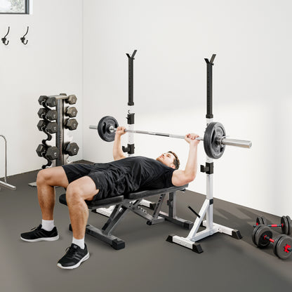 HOMCOM 2er Set Hantelständer 3 Ebenen Höhenverstellbar Hantelablage aus Stahl bis 200 kg belastbar Silber+Schwarz