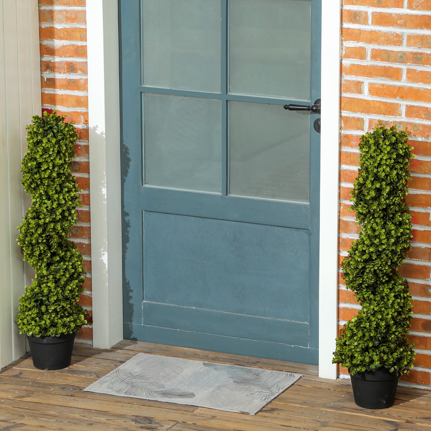 HOMCOM 2er-Set Dekorative Pflanze, Kunstpflanzen in Töpfen, Künstliche Pflanzen für Zuhause, Indoor, Outdoor, 90 cm, Grün