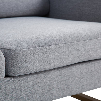 HOMCOM® 2-Sitzer Sofa Stoffsofa Ecksofa Polstersofa Sitzmöbel Armlehne Holz hellgrau 145 x 82 x 78 cm