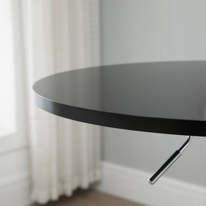 HOMCOM Bartisch modern rund Esstisch 360° Drehtisch höhenverstellbarer Bistrotisch Stehtisch Küchentisch Stahl Schwarz Ø61 x 70-90 cm