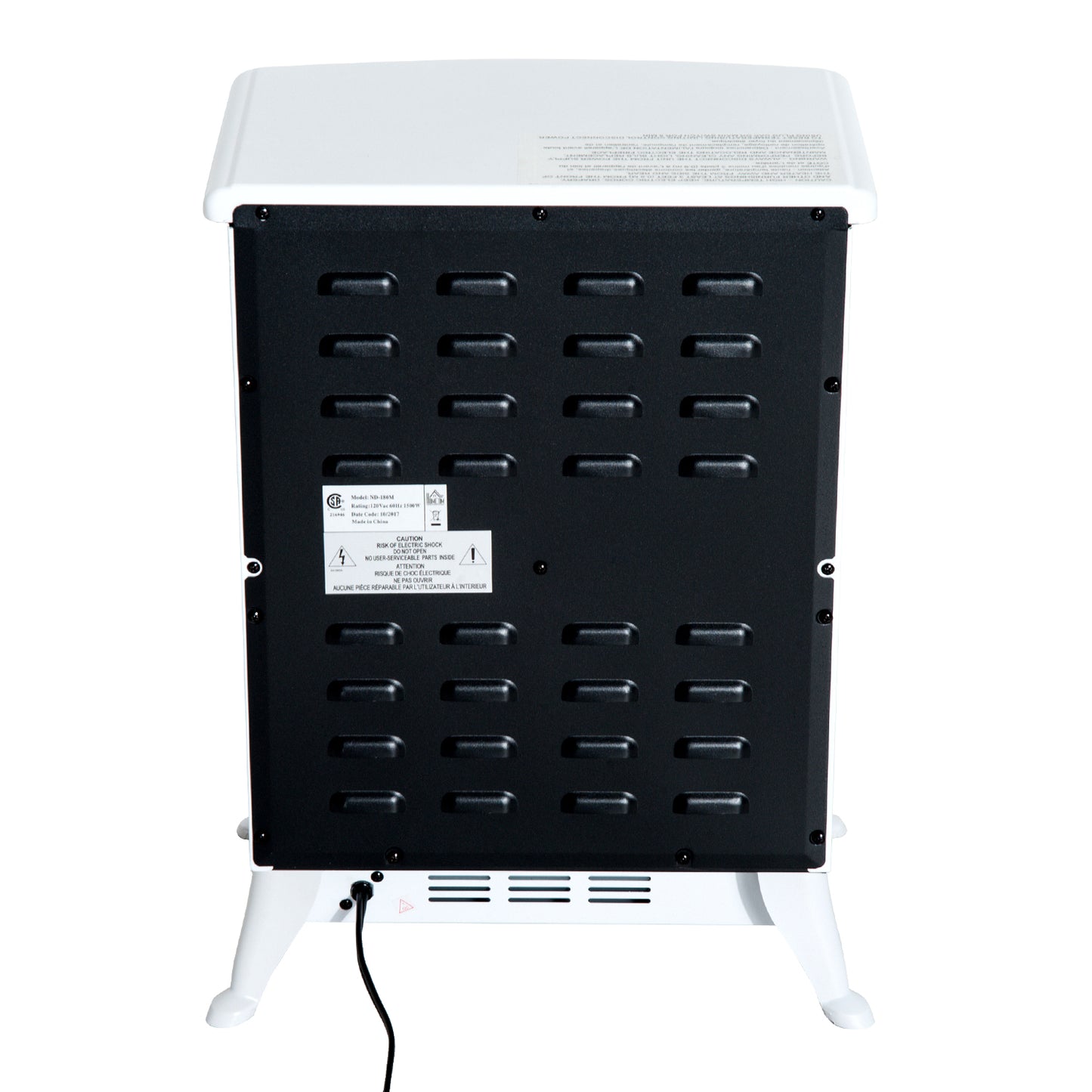 HOMCOM Elektrokamin mit Heizung, elektrischer Kamin mit LED Flammeneffekt, 950/1850W Dekokamin mit Thermostat, elektrisch Kaminfeuer mit Überhitzungs-Schutz, Kaminofen, Weiß