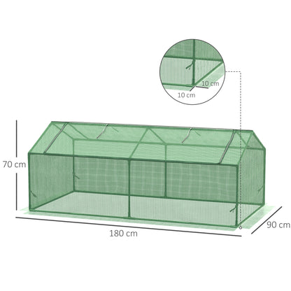 Outsunny Foliegewächshaus mit Fenster Treibhaus Tomatenhaus Frühbeet 180 x 90 x 70 cm Grün
