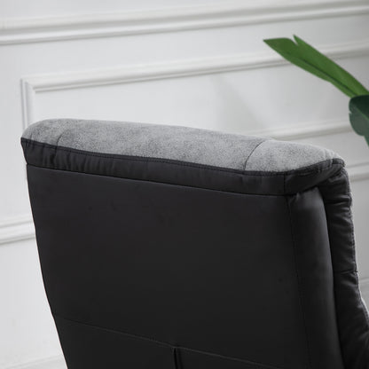 HOMCOM Relaxsessel mit Hocker, 360° drehbar, 135° neigbar, atmungsaktiver Bezug, 78 x 82,5 x 109 cm, grau