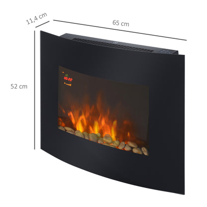 HOMCOM Elektrokamin Kamin Kaminofen Elektrischer Wandkamin 65 x 11,4 x 52 سم