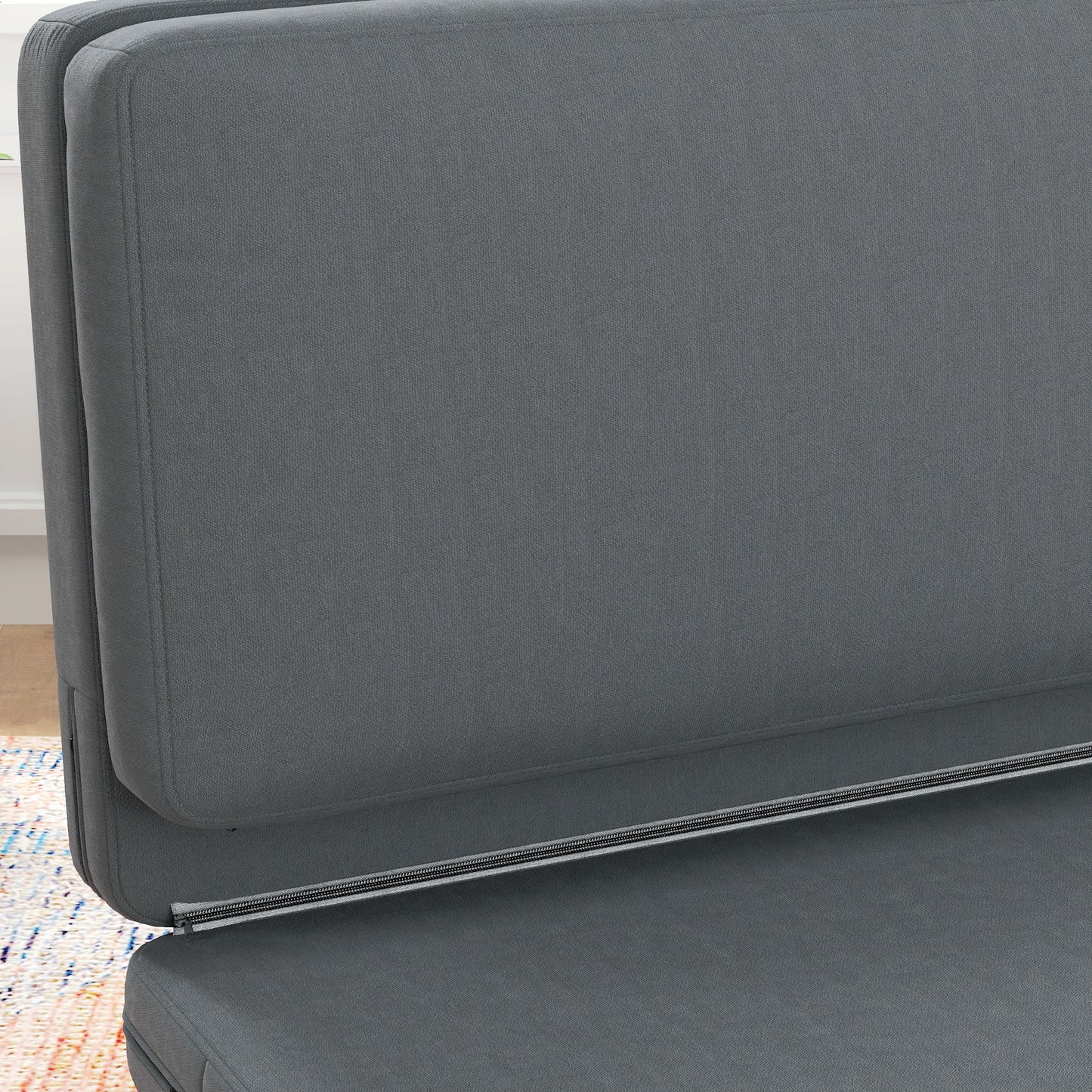 HOMCOM 3-in-1 faltbarer Relaxsessel, Gästematratze, teilbar, 138 cm breit, Dunkelgrau