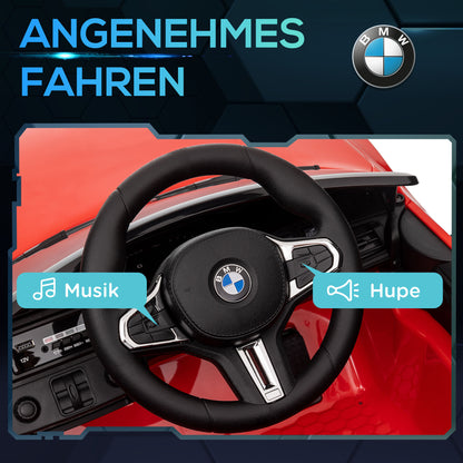 AIYAPLAY Elektro Kinderauto BMW M4, Sound & Licht, 3-5 km/h, inkl. Fernsteuerung, für 3-5 Jahre, Rot