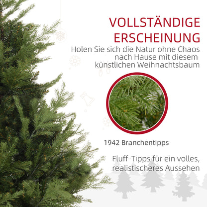 HOMCOM Weihnachtsbaum, Kunsttanne, realistisches Aussehen, schneller Aufbau, Kunststoff, Grün, 100 x 100 x 150cm